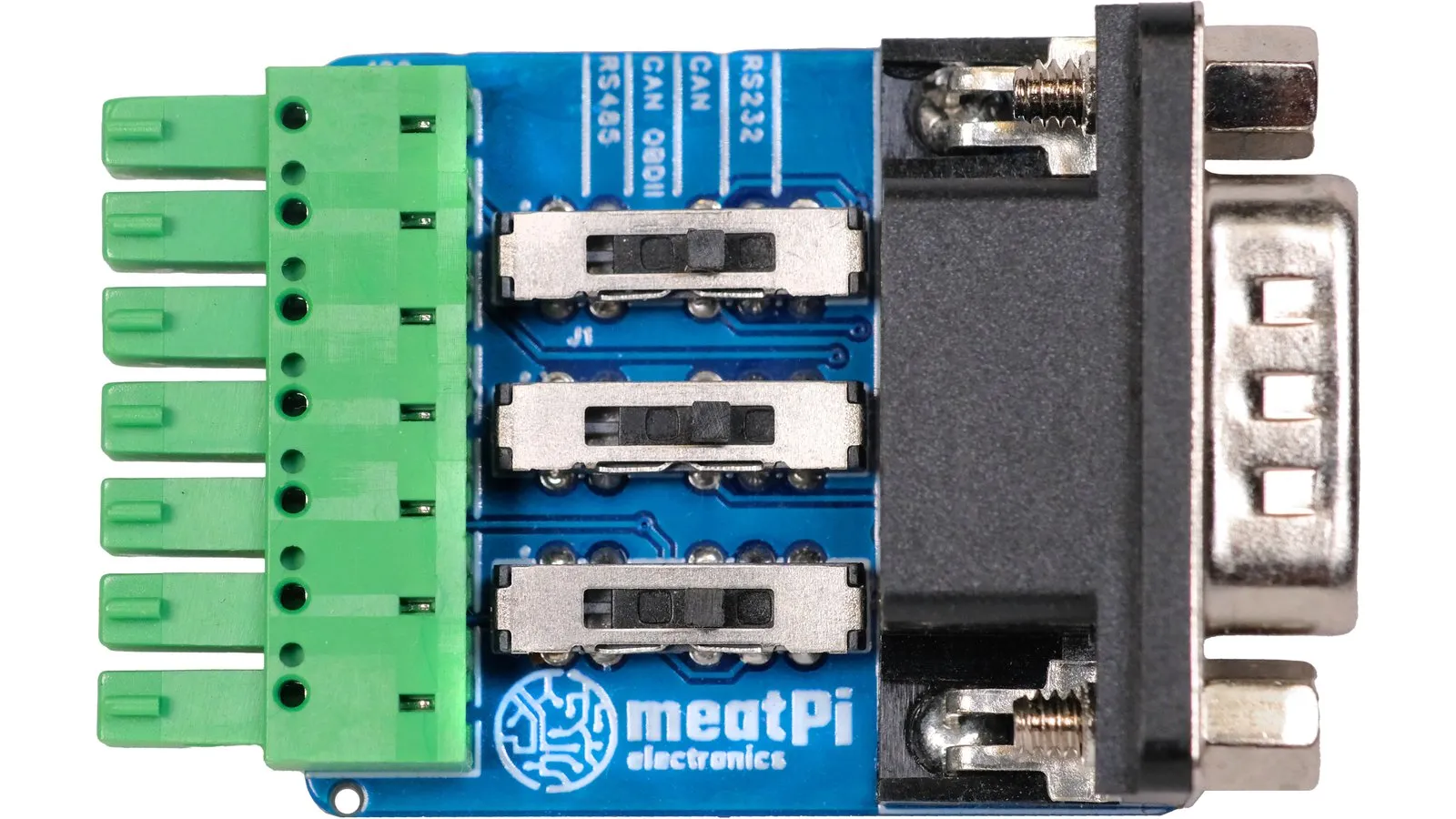 DB9 v2 pluggable connector, front and back