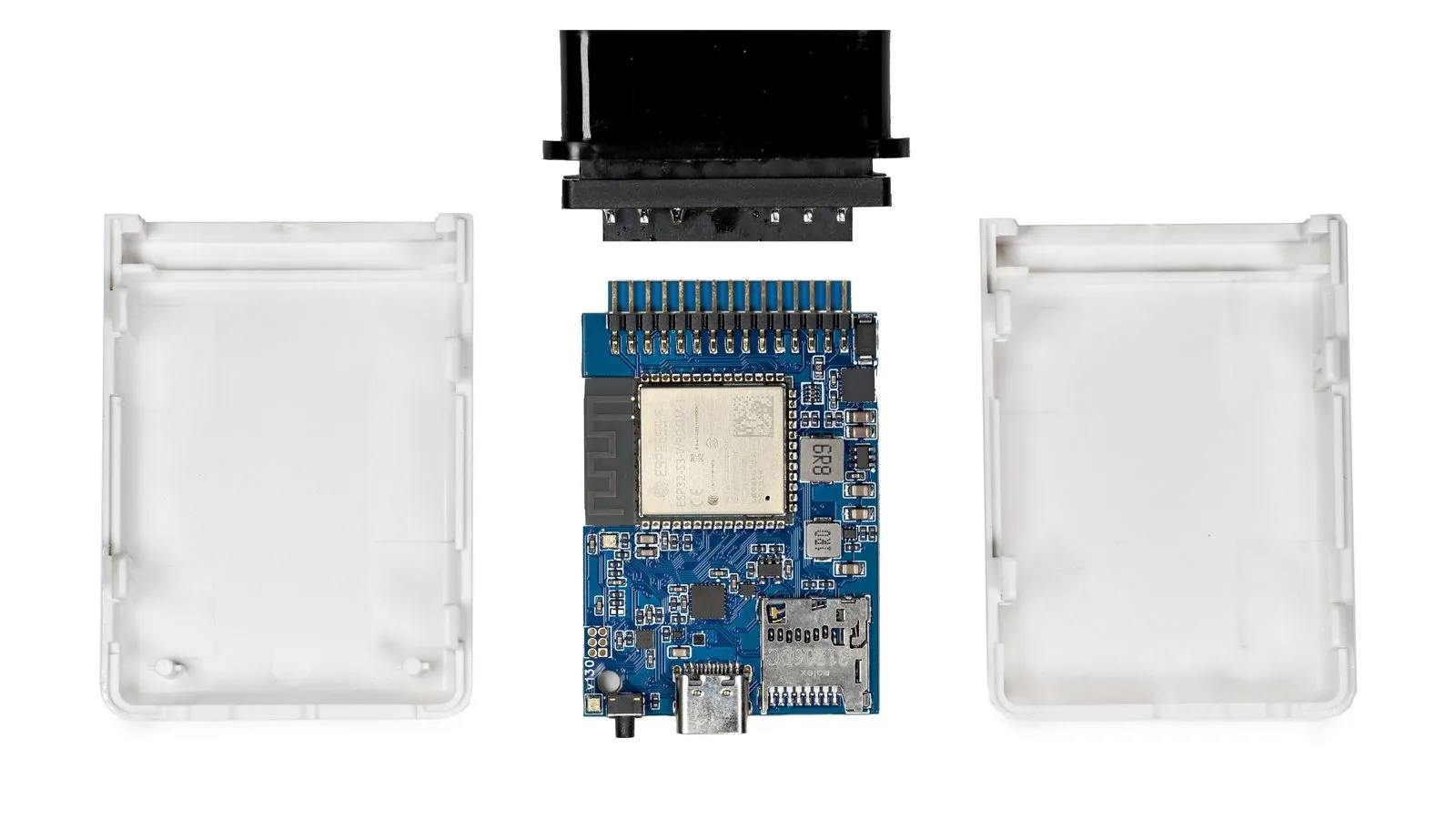 Enclosure halves and the WiCAN PRO board